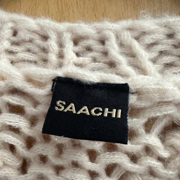 Anthropologie Chunky Knit Pom Pom Open Cardigan - Picture 7 of 7